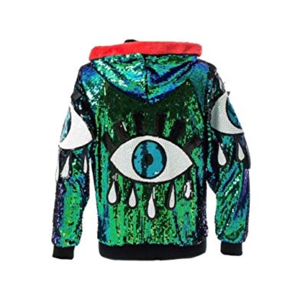 Sequin Evil Eye Hoodie - Picture 3 of 5